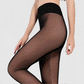 Faux Sheer Elastisk Tights med varmt plysjfôr