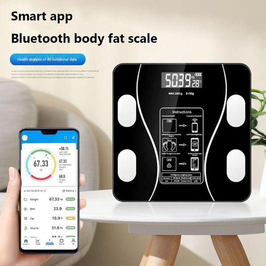 ⏳SISTE DAG SALG 50% AVSLAG🔥Smart BMI digital trådløs vektvekt med LCD-skjerm