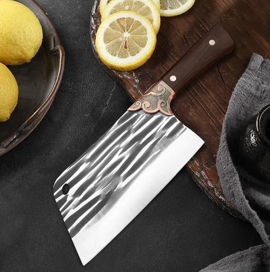 Juwil Premium Meat Cleaver Knife, håndlaget serbisk hakker med fullt Tang høyt karbonstålblad, perfekt for kjøkken, BBQ og utendørs matlaging