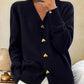 🌟2024 Hot Sale 49% Avslag🔥Dame Casual Vinter Ensfarget Garn Ullknapp Cardigan