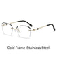 Fasjonable HD Rimless Cut Rim 0°Anti Blue Light Raw Crystal Glasses