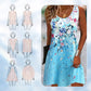 🌞Summer Essentials👗Kvinners blomster ermeløs sommerkjole
