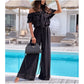 🌞Sommersalg🌺 Kvinners av - skulder ruffle jumpsuit - 60% avslag