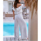 🌞Sommersalg🌺 Kvinners av - skulder ruffle jumpsuit - 60% avslag